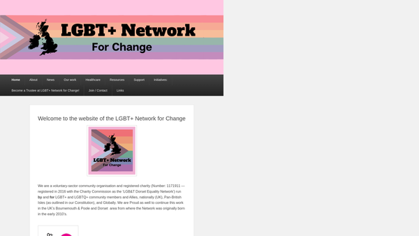 Screenshot of the LGBT+ Network For Change website