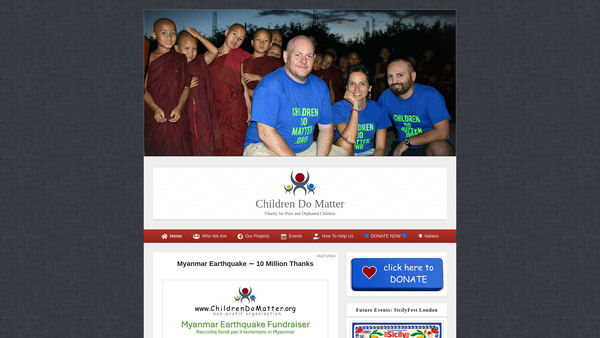 Screenshot of the Children Do Matter website