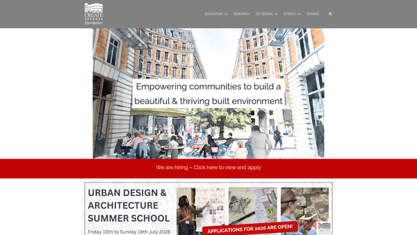 Screenshot of the Create Streets Foundation website