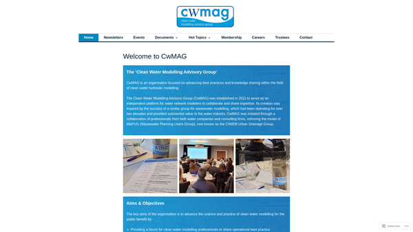 Screenshot of the Clean Water Modelling Advisory Group website