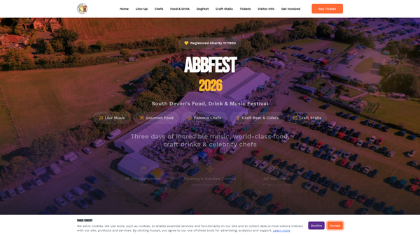 Screenshot of the The Abbotskerswell Beer And Food Festival website