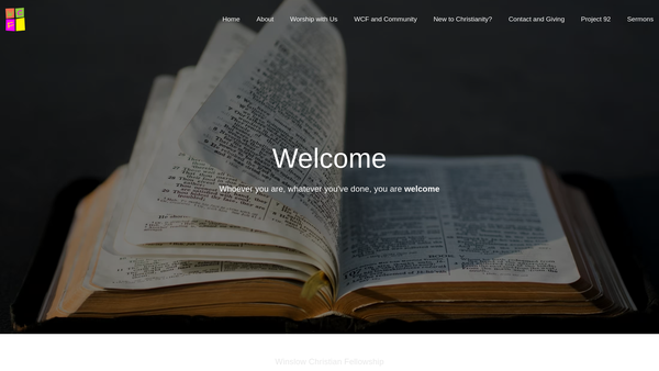 Screenshot of the Winslow Christian Fellowship website