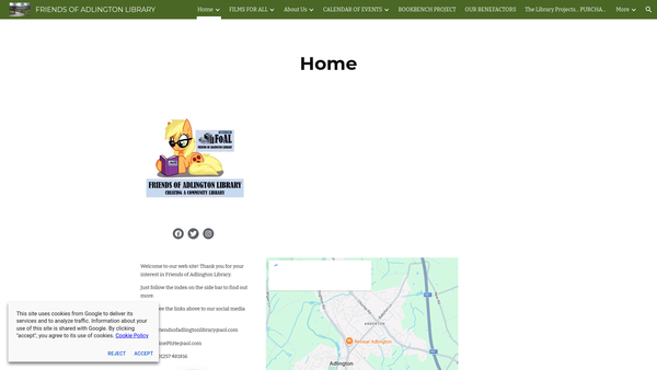 Screenshot of the Friends Of Adlington Library website