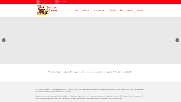 Screenshot of the Dovecote Voluntary Parent Committee website