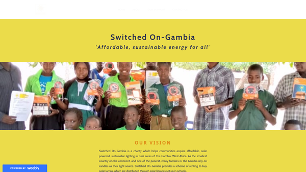 Screenshot of the Switched On - Gambia website