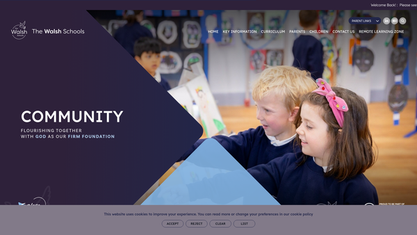 Screenshot of the Walsh Schools PTFA website
