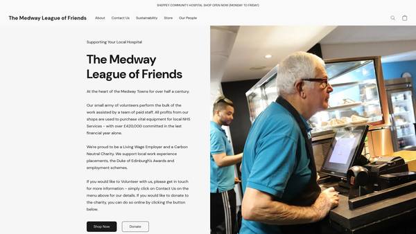 Screenshot of the The Medway League Of Friends website