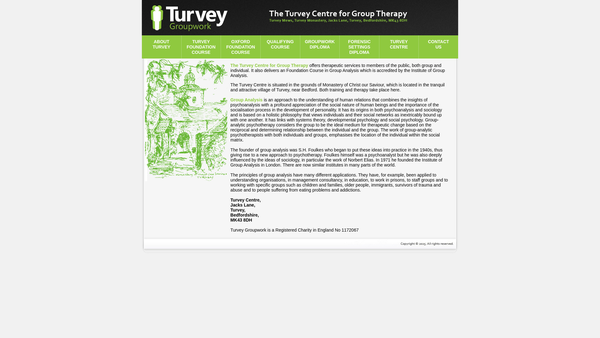 Screenshot of the Turvey Groupwork website