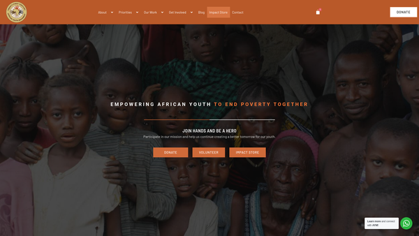 Screenshot of the Twenty-First Century African Youth Movement website