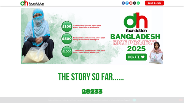 Screenshot of the Dh Foundation website