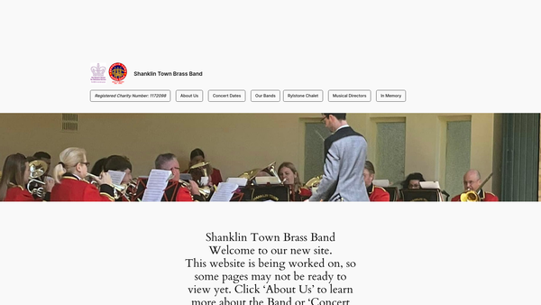 Screenshot of the Shanklin Town Brass Band website