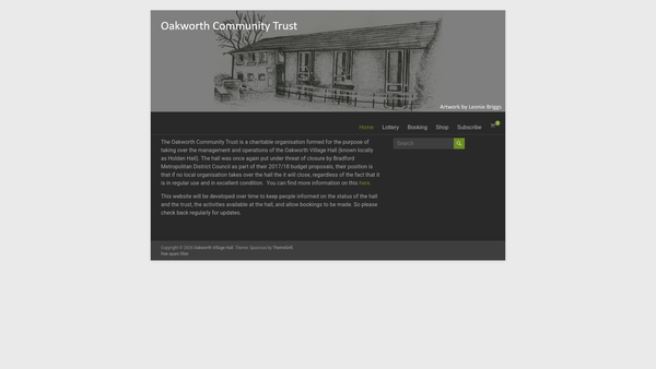 Screenshot of the Oakworth Community Trust website