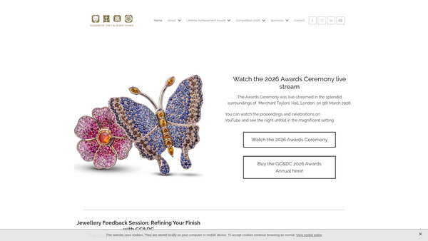 Screenshot of the The Goldsmiths' Craft And Design Council website