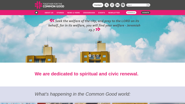 Screenshot of the Together For The Common Good website