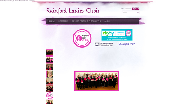 Screenshot of the Rainford Ladies' Choir website