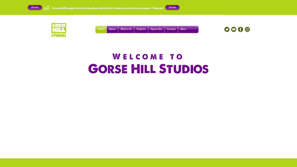 Screenshot of the Gorse Hill Studios Creative Community website