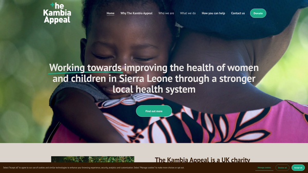 Screenshot of the The Kambia Appeal website