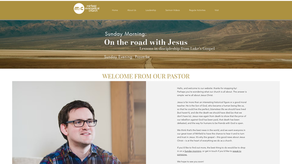 Screenshot of the Mirfield Evangelical Church, Mirfield website