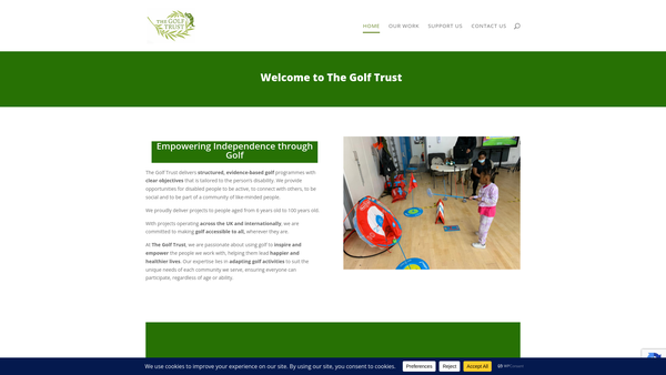 Screenshot of the The Golf Trust website