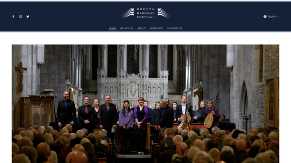 Screenshot of the Brecon Beacons Music Trust website