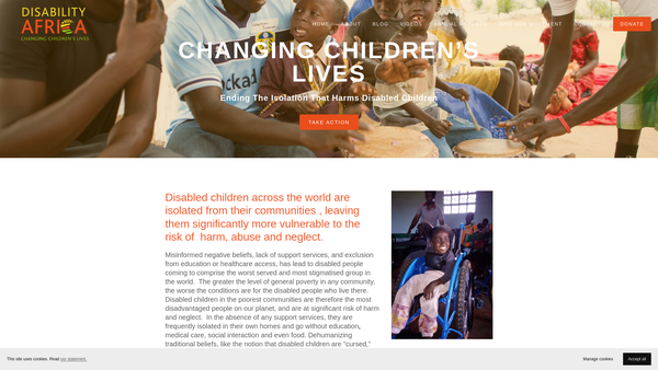 Screenshot of the Disability Africa website