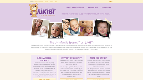 Screenshot of the UK Infantile Spasms Trust website