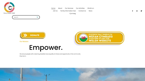 Screenshot of the Conwy Connect For Learning Disabilities website