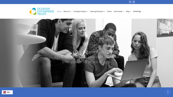 Screenshot of the The Oldham Enterprise Trust CIO website