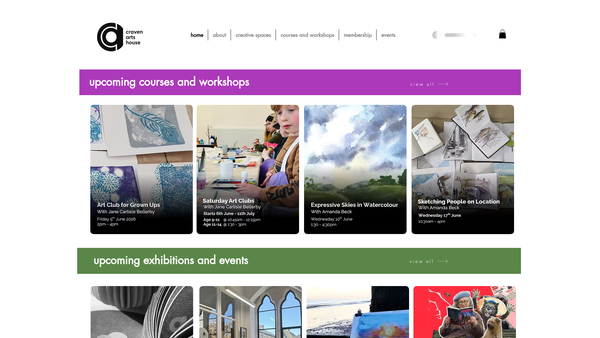 Screenshot of the The Craven Arts Charitable Trust website