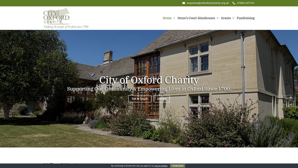 Screenshot of the The City Of Oxford Charity Limited website