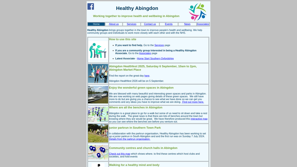 Screenshot of the Healthy Abingdon website