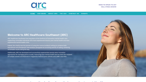 Screenshot of the ARC Healthcare Southwest website