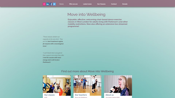 Screenshot of the Move Into Wellbeing website