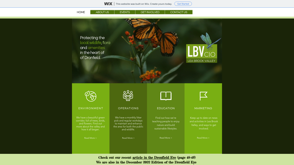 Screenshot of the Lea Brook Valley CIO website