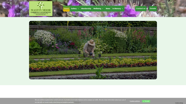 Screenshot of the Mastin Moor Gardens And Allotments website