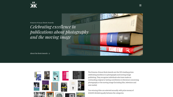 Screenshot of the Kraszna-Krausz Foundation website