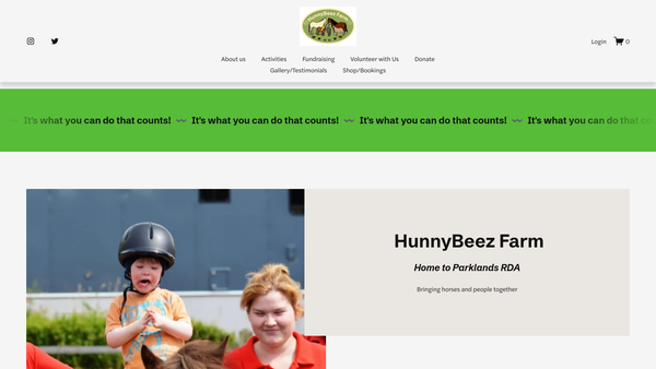 Screenshot of the Parklands Riding For The Disabled Association Incorporating Carriage Driving website
