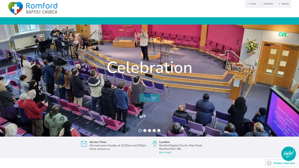 Screenshot of the Romford Baptist Church website