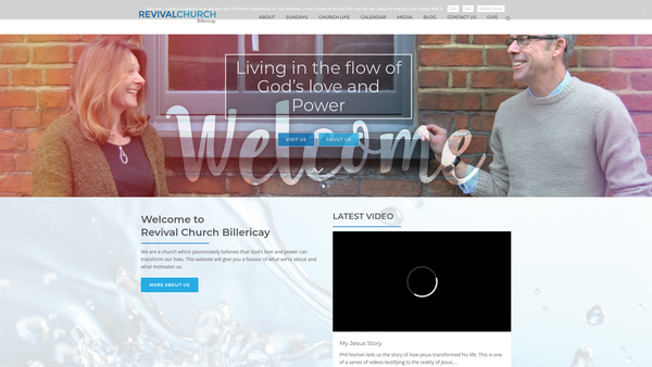 Screenshot of the Revival Church, Billericay website