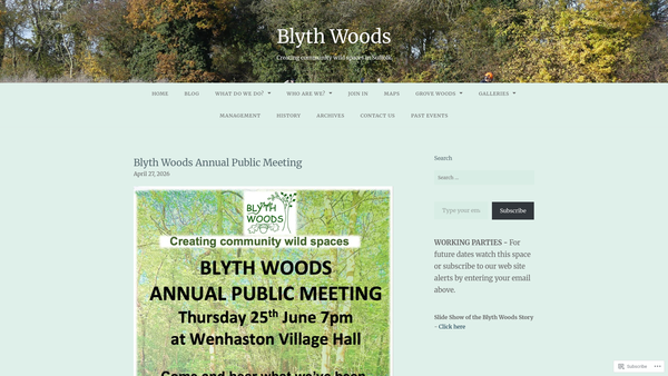 Screenshot of the Blyth Woods website