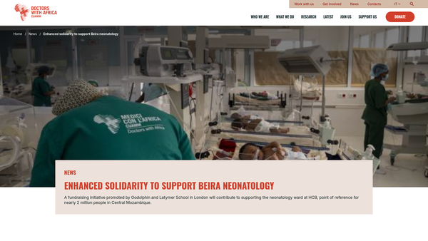 Screenshot of the Doctors With Africa Cuamm UK website