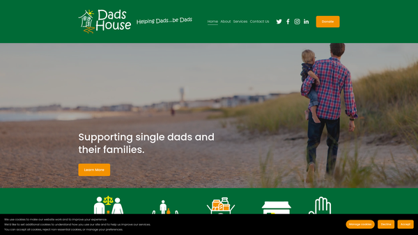 Screenshot of the Dad's House website