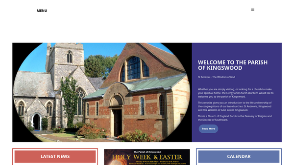 Screenshot of the The Parochial Church Council For The The Ecclesiastical Parish Of Kingswood, Southwark website
