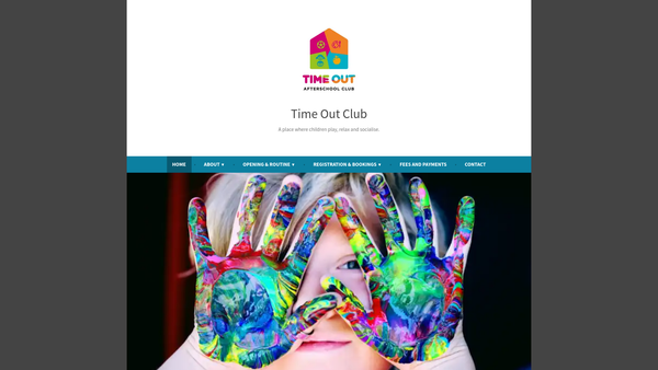 Screenshot of the Timeout After School And Breakfast Club website