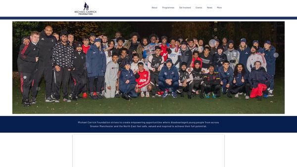Screenshot of the Michael Carrick Foundation website