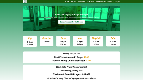 Screenshot of the Muslim World League London Office Trust website