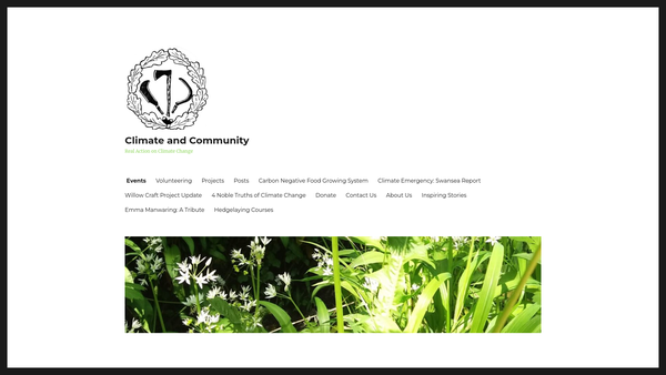 Screenshot of the Climate And Community website