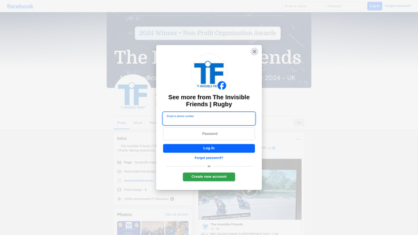 Screenshot of the The Invisible Friends website
