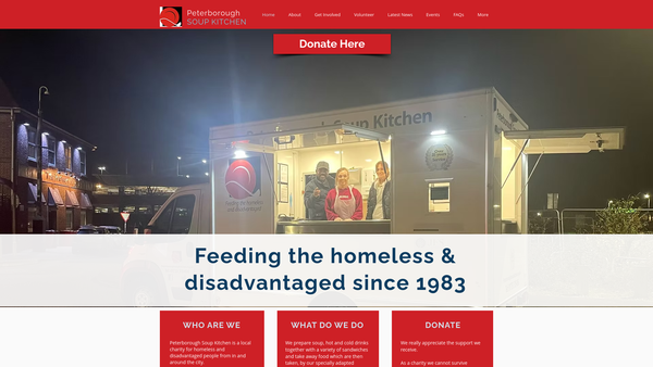 Screenshot of the The Peterborough Soup Kitchen website