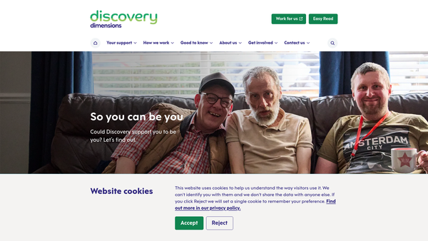 Screenshot of the Dimensions Somerset Sev Limited website